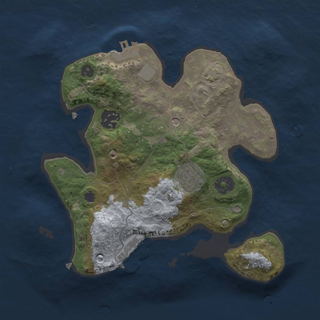 Rust Map: Procedural Map, Size: 2500, Seed: 148743254, 9 Monuments