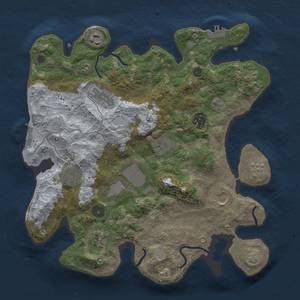 Thumbnail Rust Map: Procedural Map, Size: 3500, Seed: 1696796769, 17 Monuments