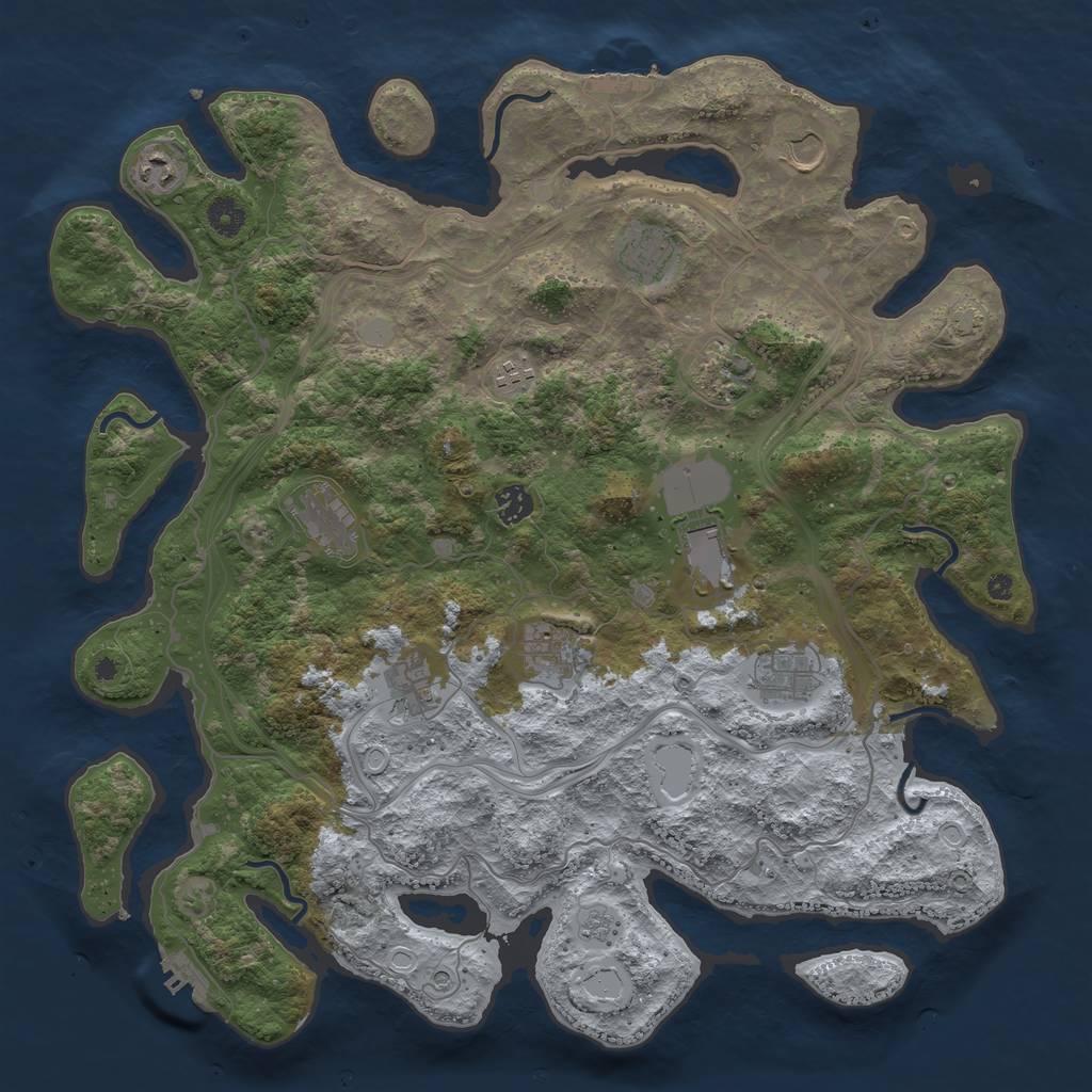 Rust Map: Procedural Map, Size: 4250, Seed: 810362567, 19 Monuments