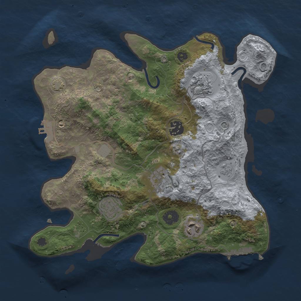 Rust Map: Procedural Map, Size: 3000, Seed: 68697361, 13 Monuments