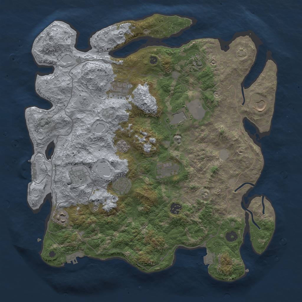 Rust Map: Procedural Map, Size: 4000, Seed: 1914886522, 18 Monuments