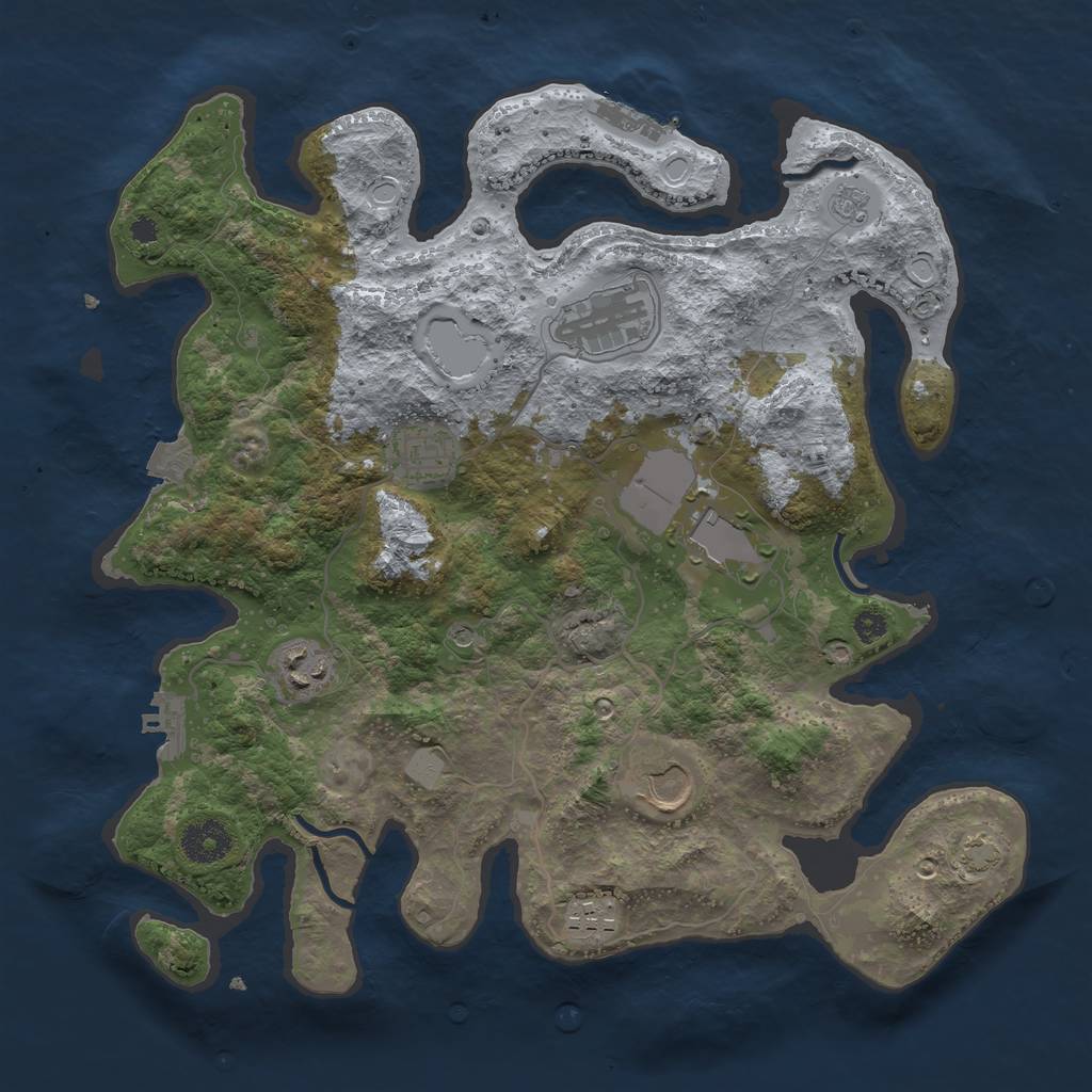 Rust Map: Procedural Map, Size: 3500, Seed: 1664739796, 14 Monuments