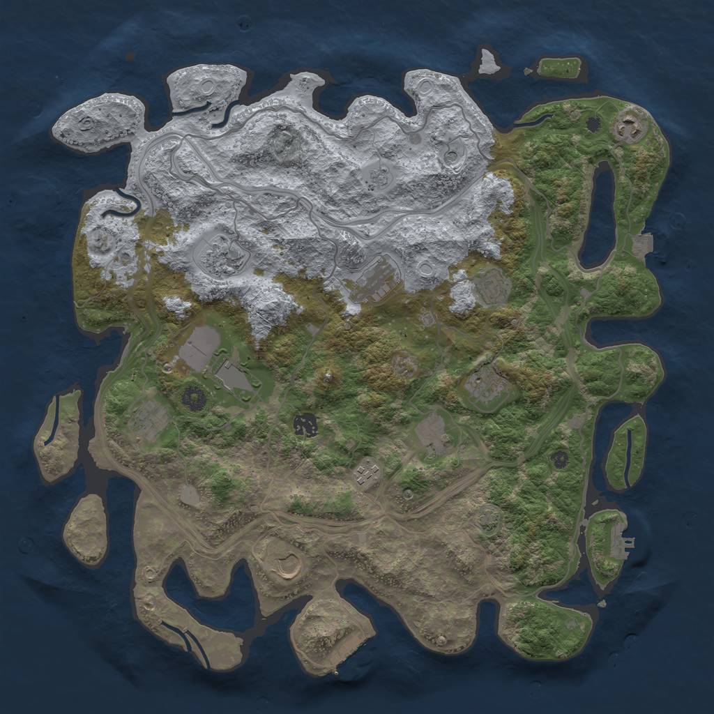 Rust Map: Procedural Map, Size: 4250, Seed: 760586384, 19 Monuments