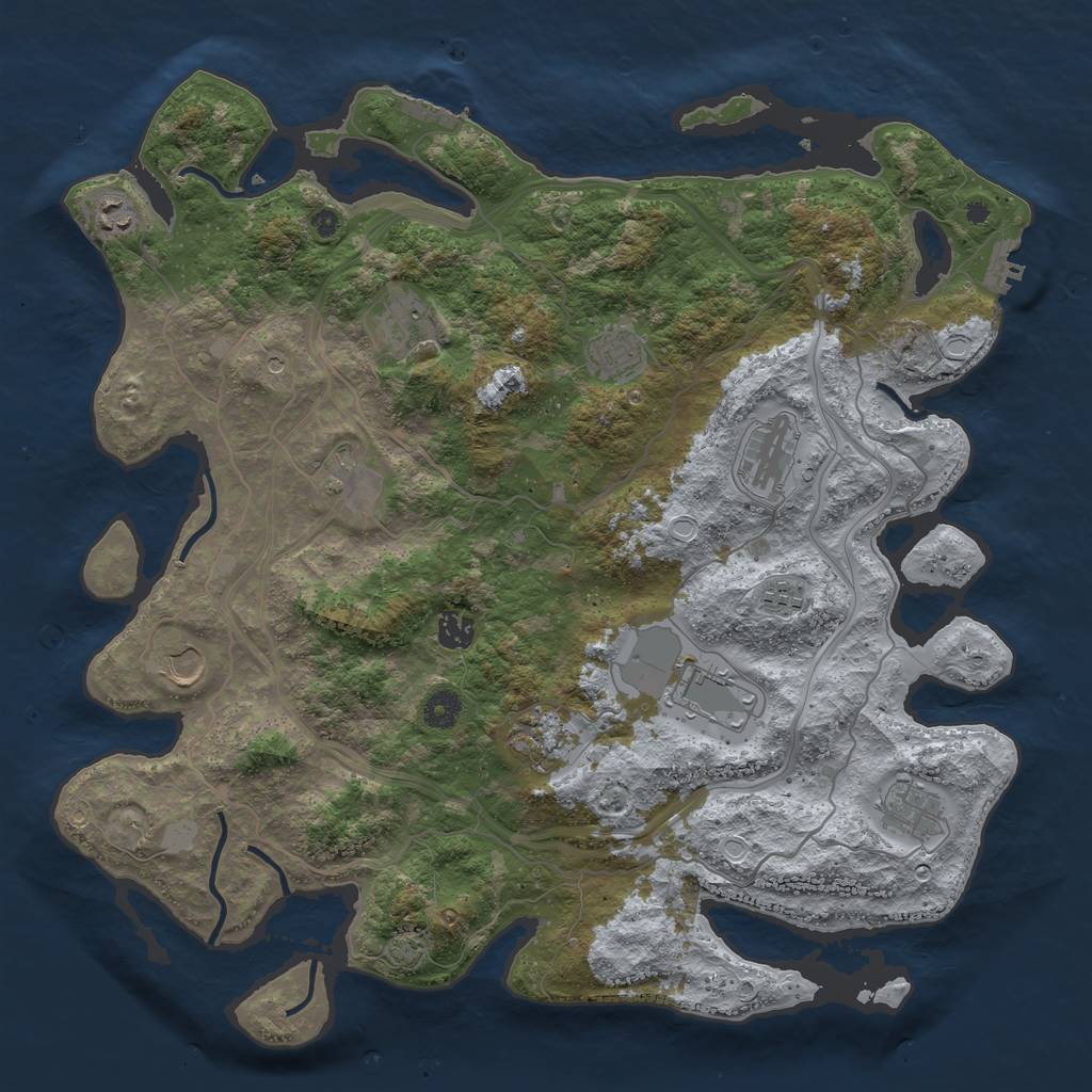 Rust Map: Procedural Map, Size: 4250, Seed: 998044, 18 Monuments