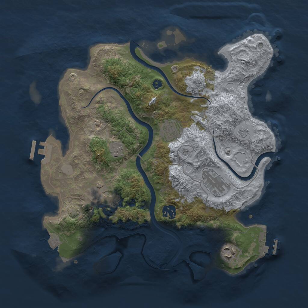Rust Map: Procedural Map, Size: 3250, Seed: 186264656, 12 Monuments
