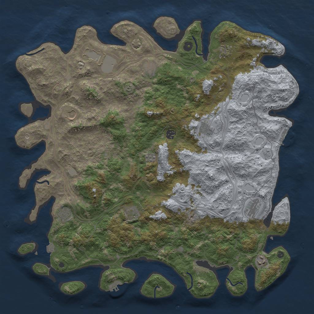 Rust Map: Procedural Map, Size: 4900, Seed: 1261061, 19 Monuments