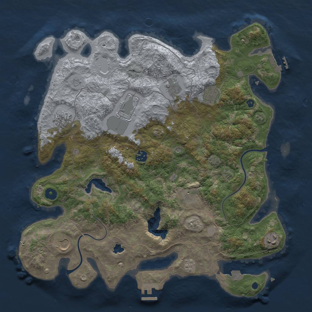 Rust Map: Procedural Map, Size: 4000, Seed: 1140237265, 15 Monuments
