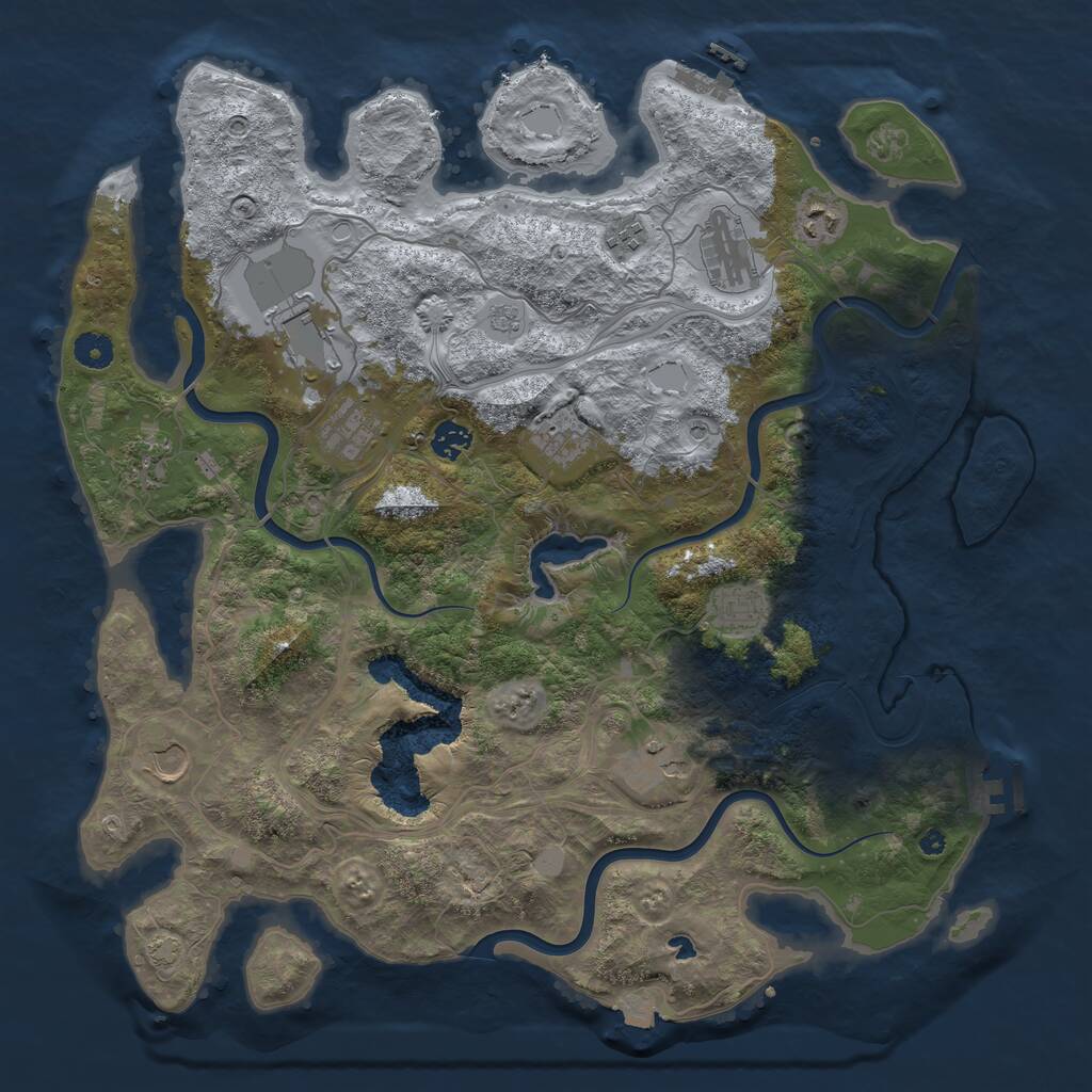 Rust Map: Procedural Map, Size: 4250, Seed: 784398000, 17 Monuments