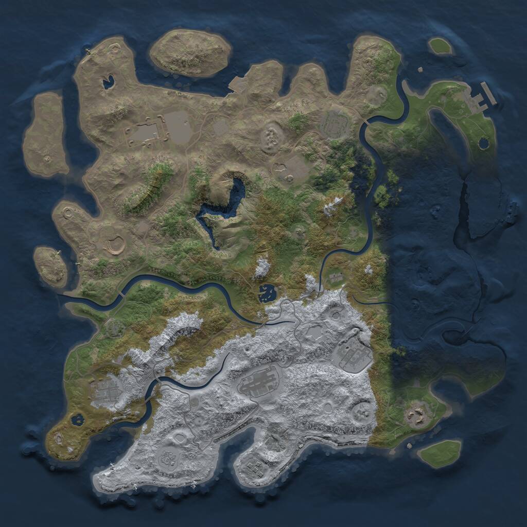 Rust Map: Procedural Map, Size: 4200, Seed: 221117, 16 Monuments