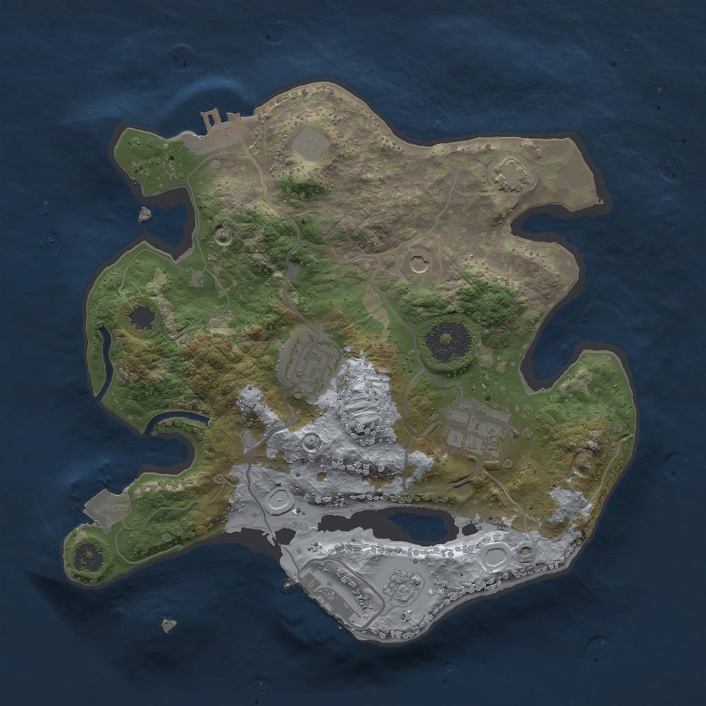 Rust Map: Procedural Map, Size: 2500, Seed: 855660086, 10 Monuments