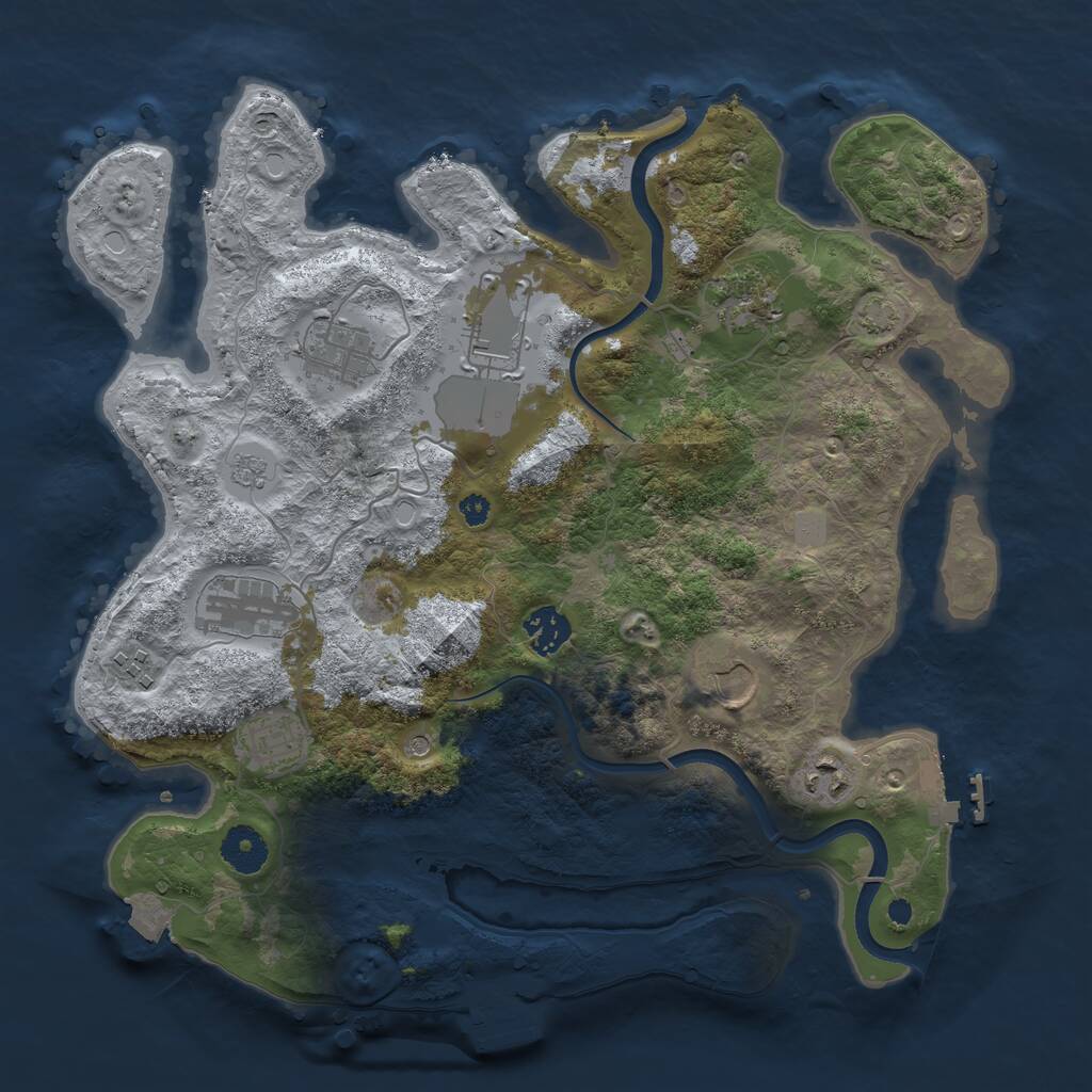 Rust Map: Procedural Map, Size: 3560, Seed: 1144662578, 15 Monuments