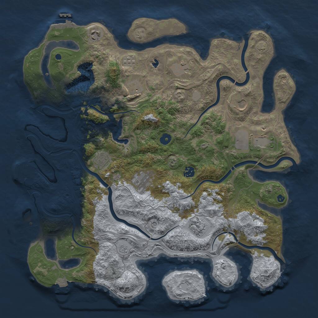 Rust Map: Procedural Map, Size: 4250, Seed: 88203898, 16 Monuments
