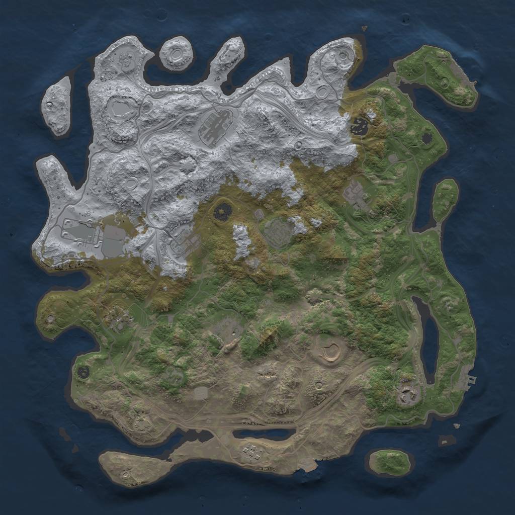 Rust Map: Procedural Map, Size: 4250, Seed: 2045923069, 19 Monuments