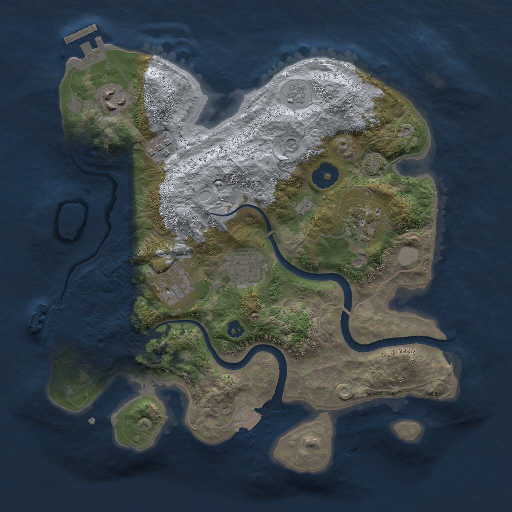 Rust Map: Procedural Map, Size: 3000, Seed: 346534534, 11 Monuments