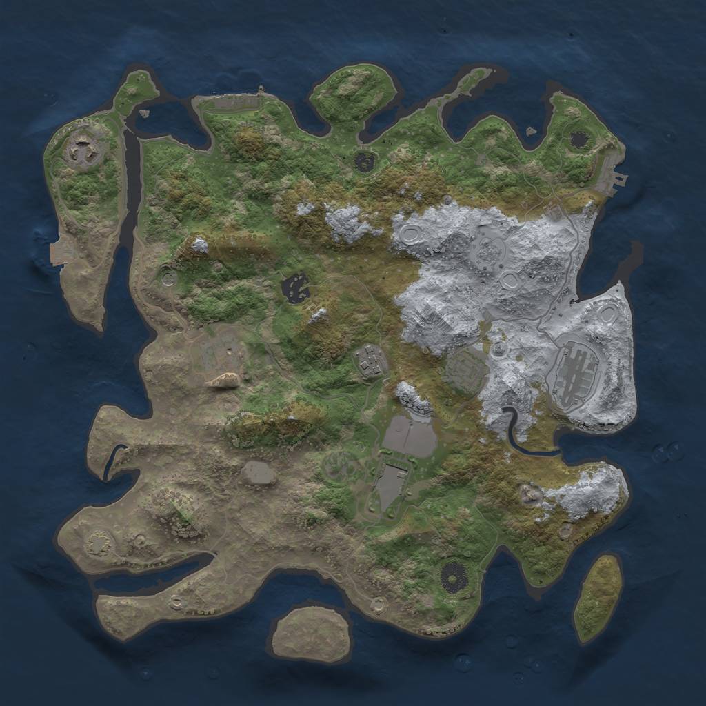 Rust Map: Procedural Map, Size: 3600, Seed: 84424868, 15 Monuments