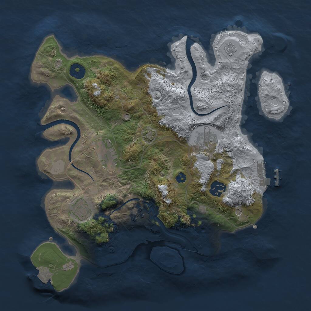 Rust Map: Procedural Map, Size: 3000, Seed: 1288, 10 Monuments