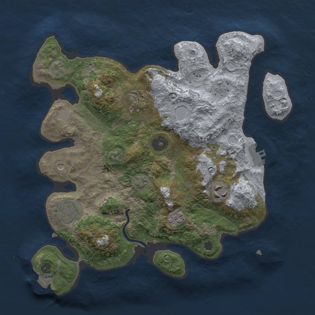 Rust Map: Procedural Map, Size: 3000, Seed: 1288, 11 Monuments