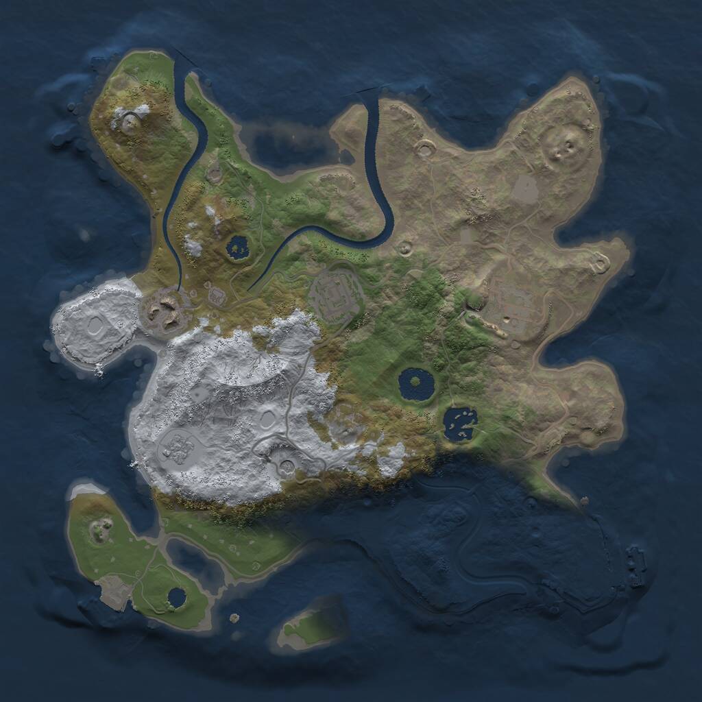 Rust Map: Procedural Map, Size: 3000, Seed: 1950401851, 8 Monuments
