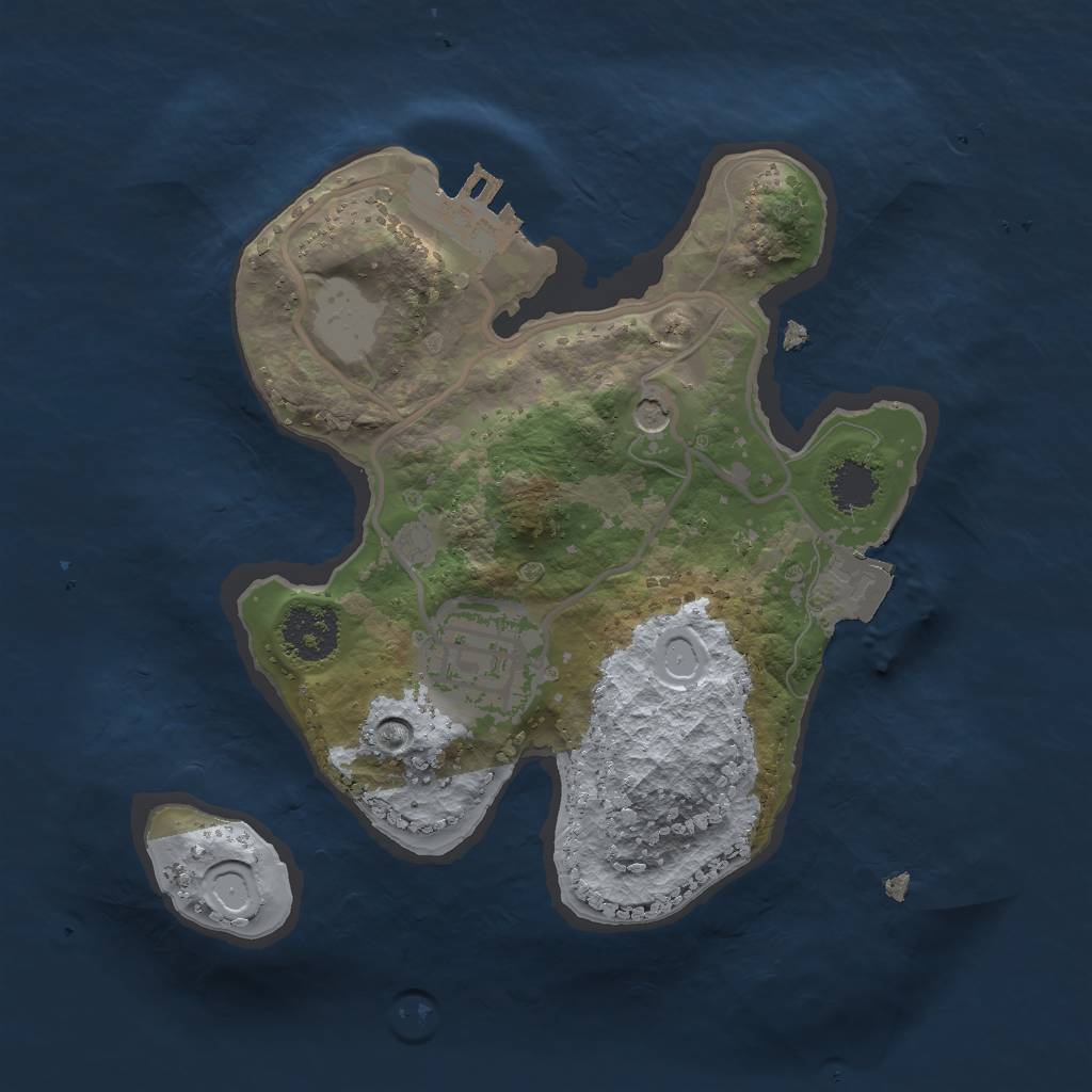 Rust Map: Procedural Map, Size: 2000, Seed: 1332, 6 Monuments