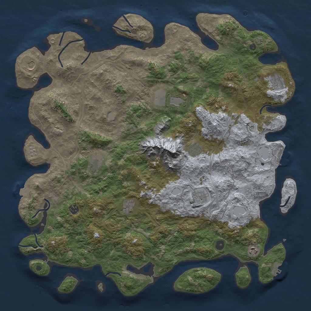 Rust Map: Procedural Map, Size: 5000, Seed: 72609462, 18 Monuments