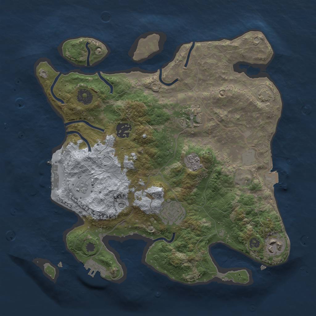 Rust Map: Procedural Map, Size: 3000, Seed: 7231, 13 Monuments