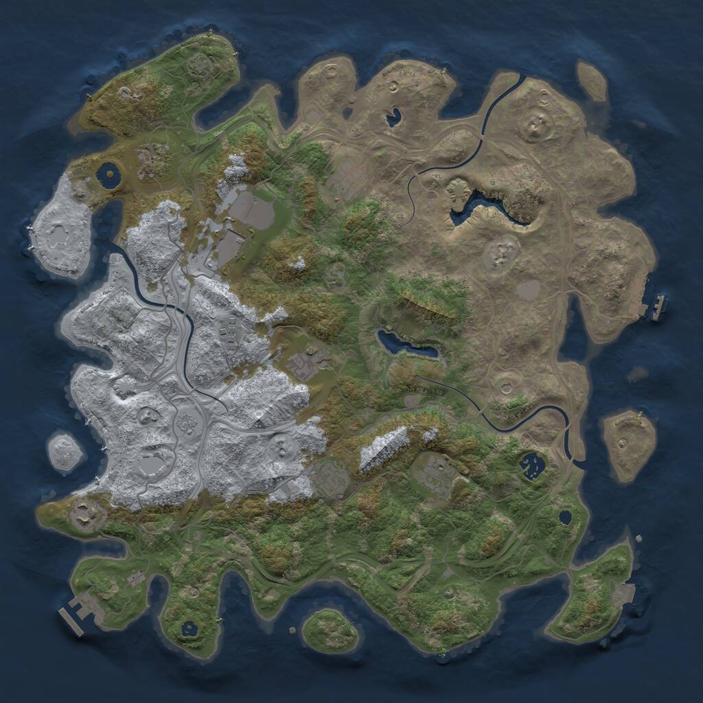 Rust Map: Procedural Map, Size: 4250, Seed: 1276616880, 15 Monuments