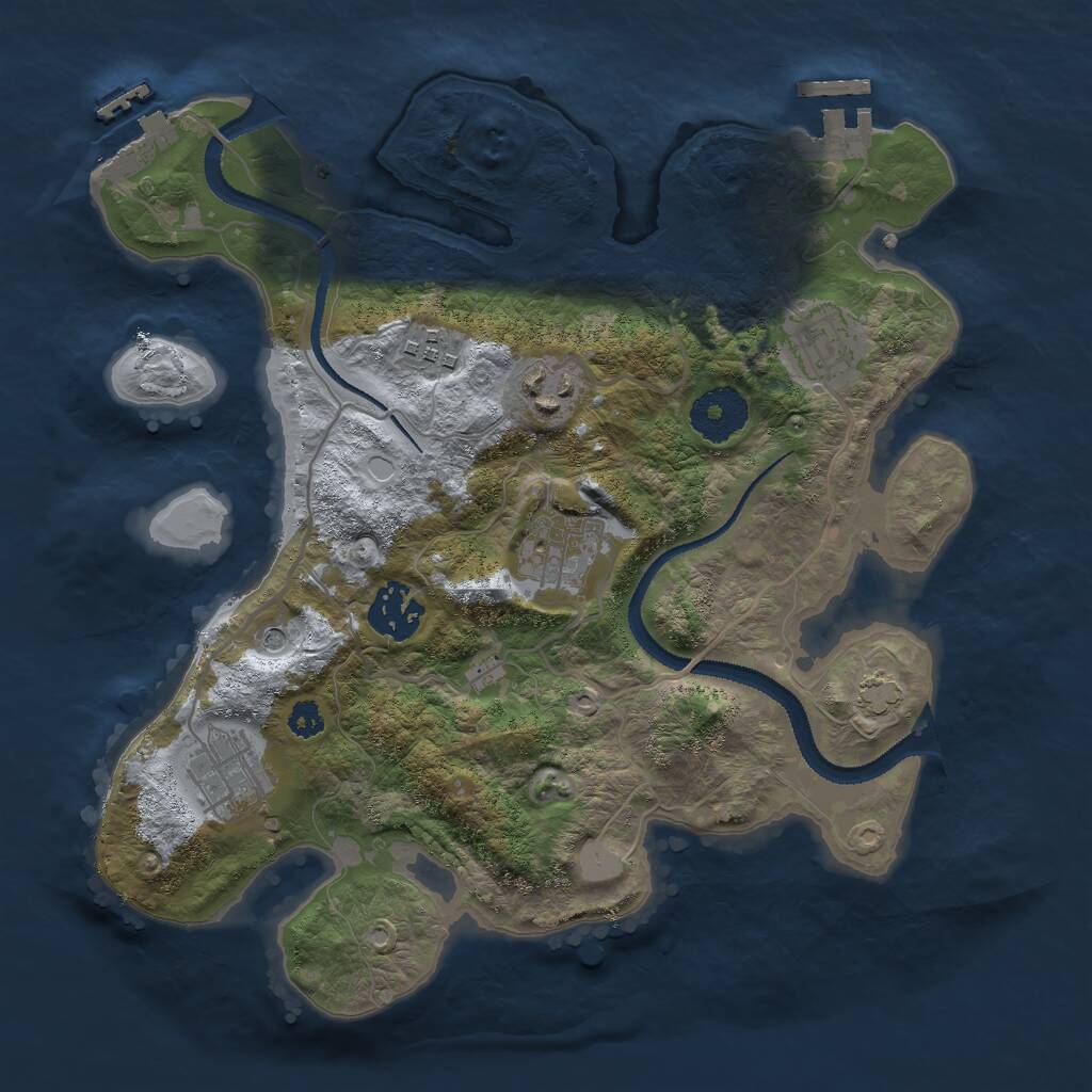Rust Map: Procedural Map, Size: 3000, Seed: 1740686363, 11 Monuments