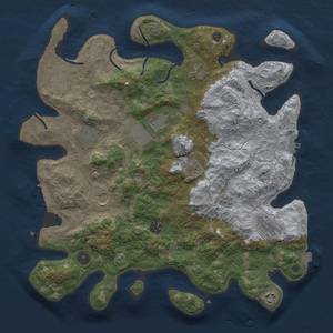 Thumbnail Rust Map: Procedural Map, Size: 3950, Seed: 1360310589, 18 Monuments