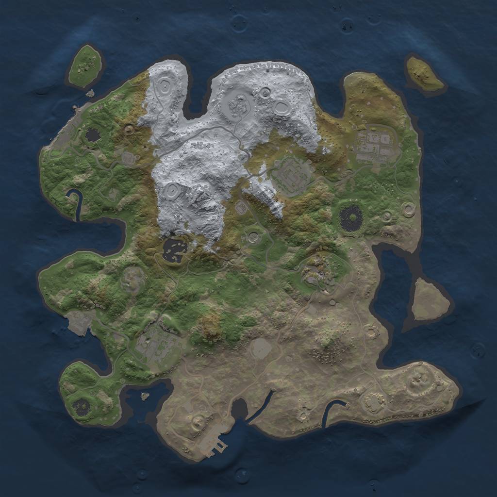 Rust Map: Procedural Map, Size: 3000, Seed: 1350832756, 13 Monuments