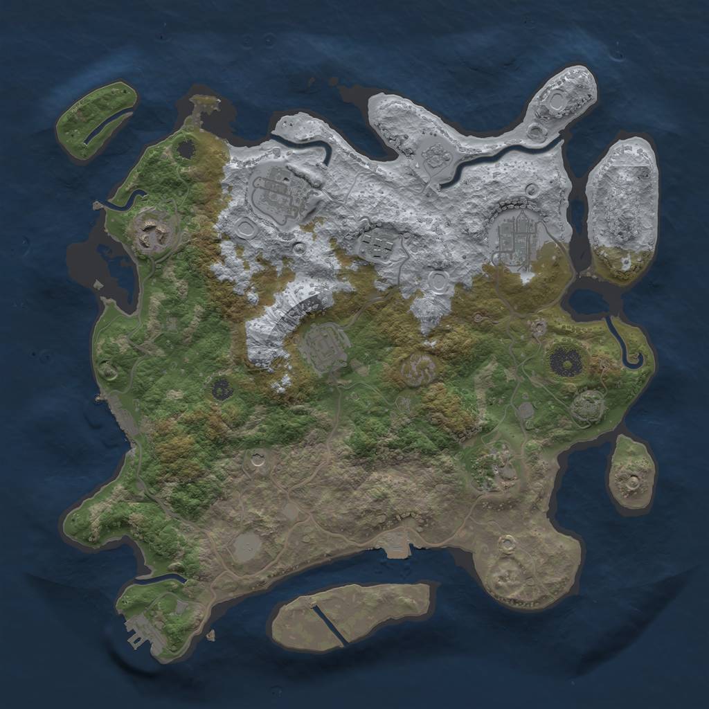 Rust Map: Procedural Map, Size: 3400, Seed: 89379071, 14 Monuments