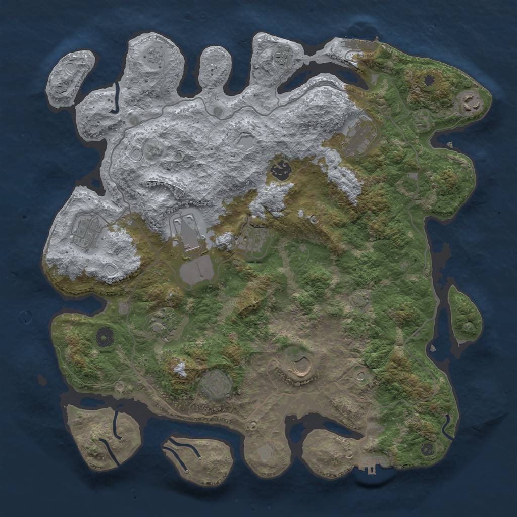 Rust Map: Procedural Map, Size: 4000, Seed: 285626709, 18 Monuments