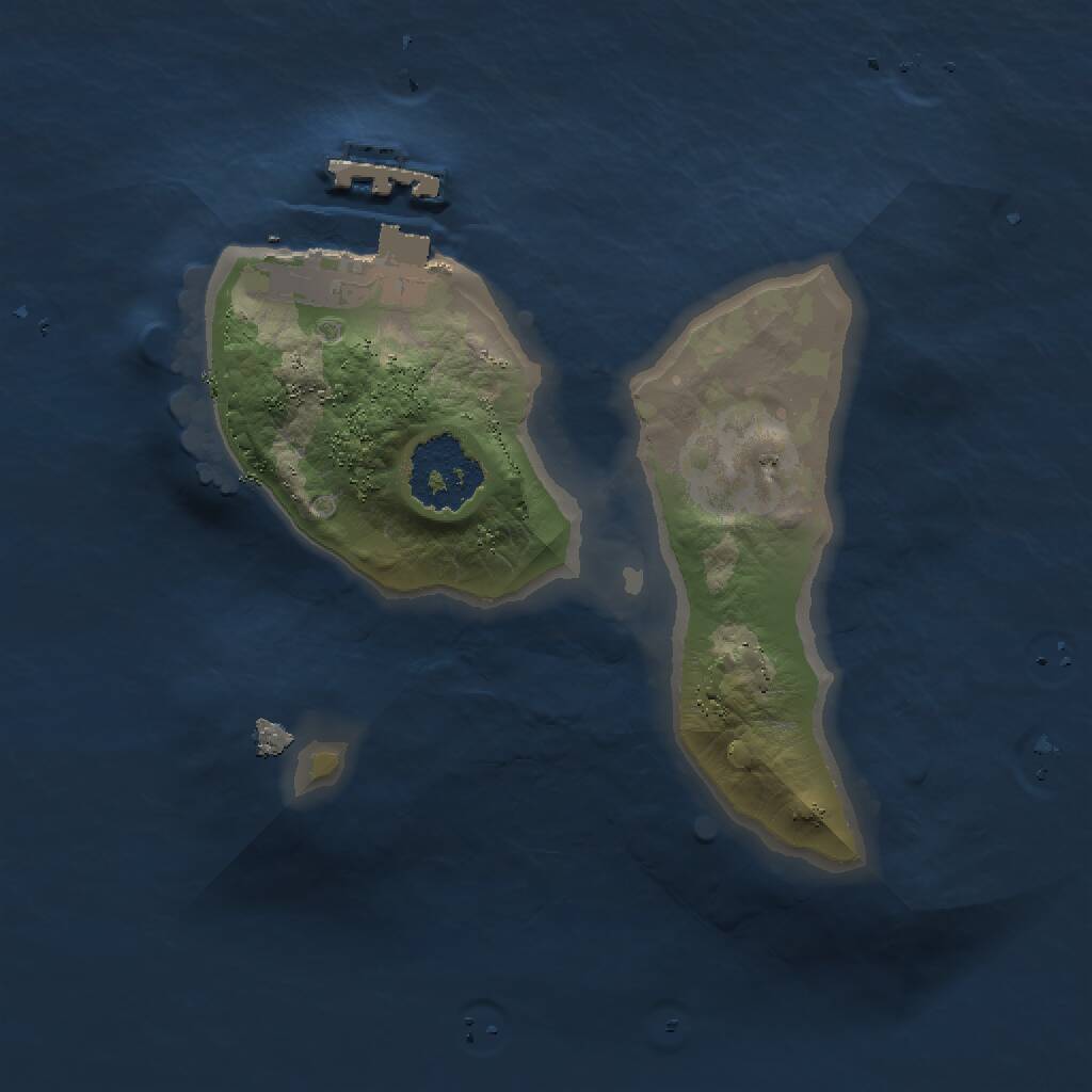 Rust Map: Procedural Map, Size: 1500, Seed: 23497, 2 Monuments