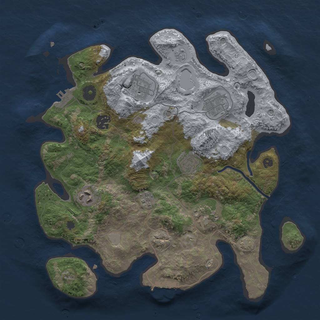 Rust Map: Procedural Map, Size: 3250, Seed: 200243295, 15 Monuments