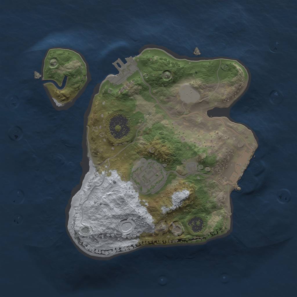 Rust Map: Procedural Map, Size: 2000, Seed: 765018, 6 Monuments