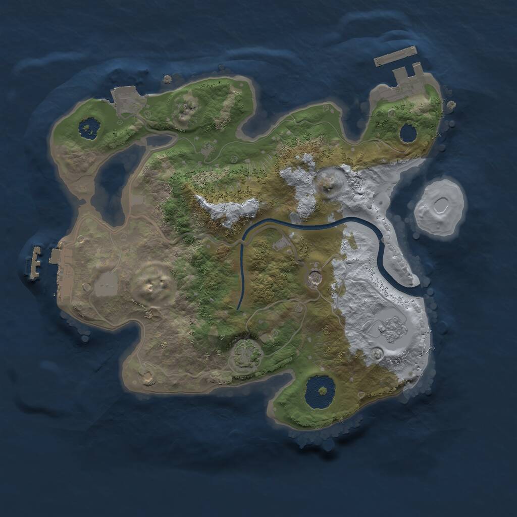 Rust Map: Procedural Map, Size: 2400, Seed: 1506496696, 6 Monuments