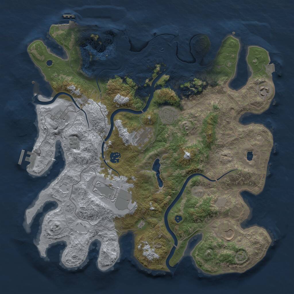 Rust Map: Procedural Map, Size: 4000, Seed: 9398025, 14 Monuments