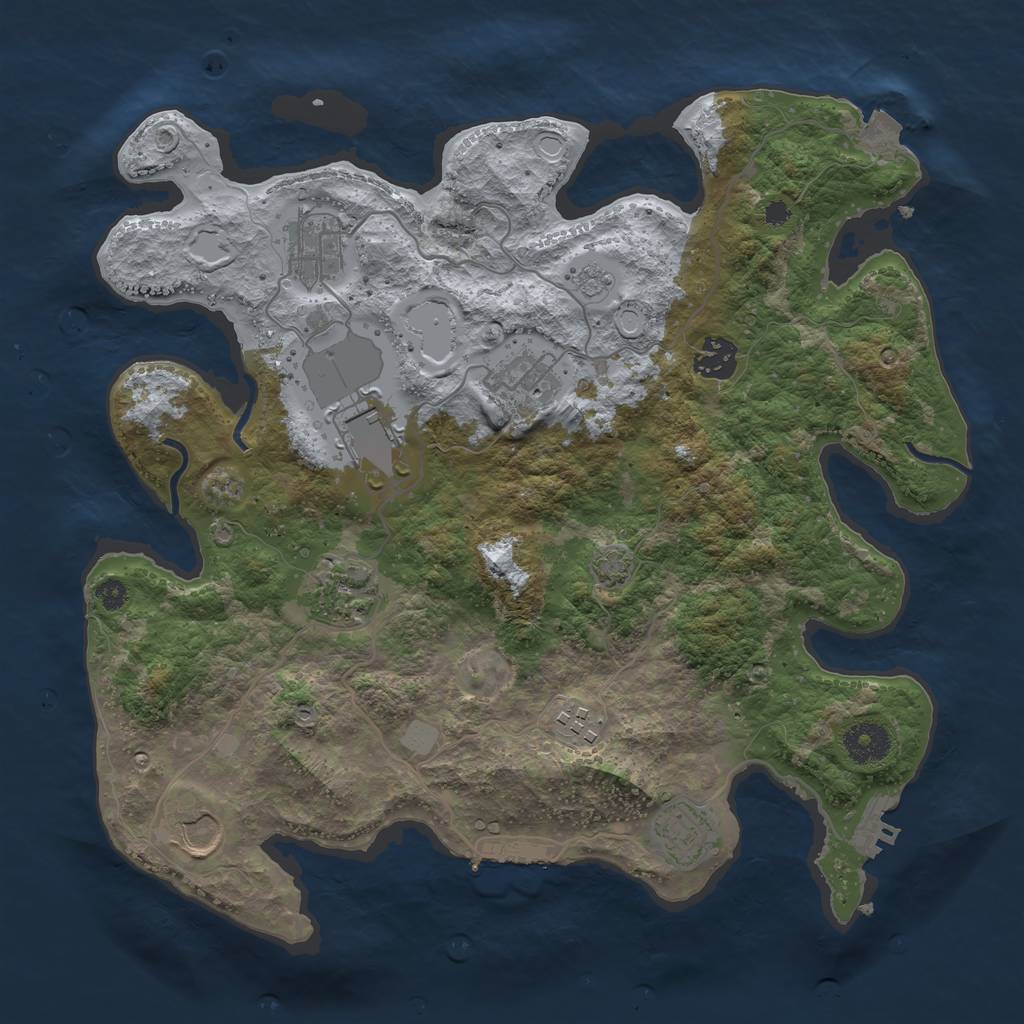 Rust Map: Procedural Map, Size: 3500, Seed: 640898796, 15 Monuments