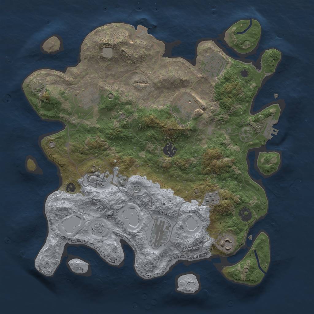 Rust Map: Procedural Map, Size: 3400, Seed: 442156733, 15 Monuments