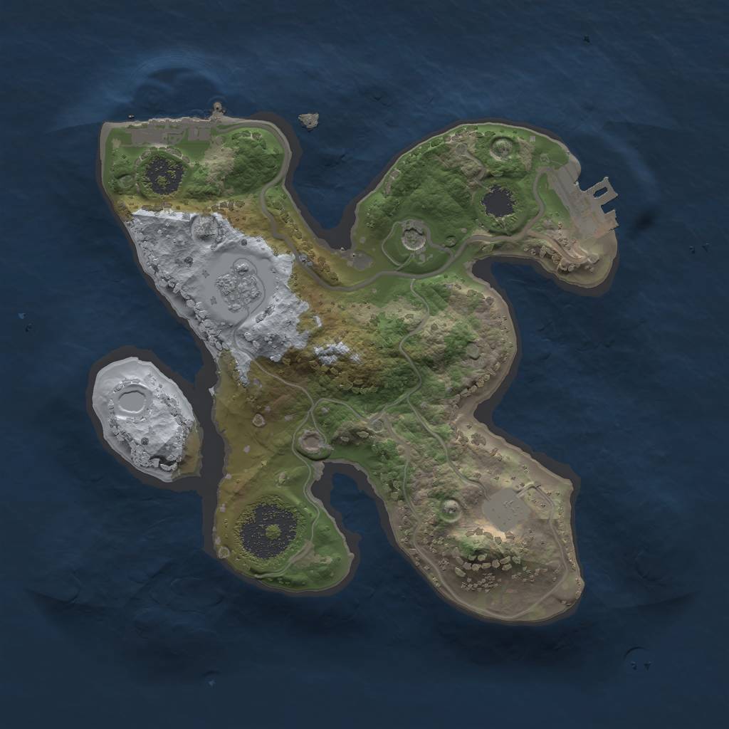 Rust Map: Procedural Map, Size: 2000, Seed: 614193505, 7 Monuments