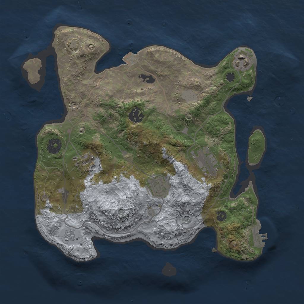 Rust Map: Procedural Map, Size: 3000, Seed: 23932, 12 Monuments
