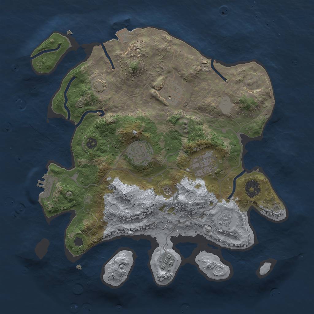 Rust Map: Procedural Map, Size: 2900, Seed: 12652135, 11 Monuments