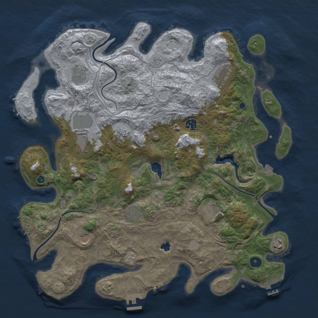 Rust Map: Procedural Map, Size: 4300, Seed: 49288515, 16 Monuments