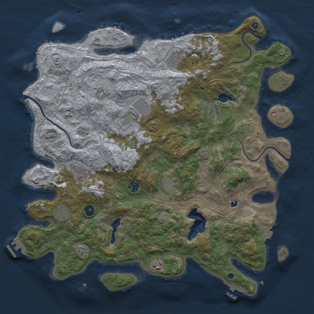 Rust Map: Procedural Map, Size: 4500, Seed: 1490242038, 15 Monuments