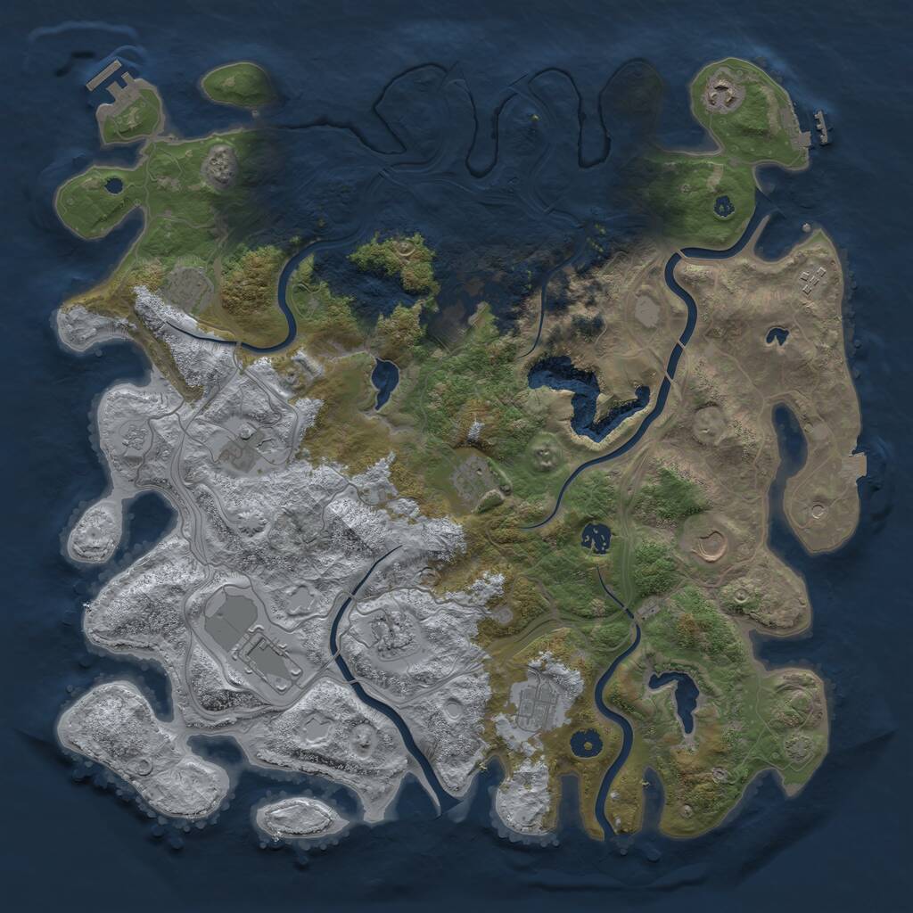 Rust Map: Procedural Map, Size: 4500, Seed: 466782599, 17 Monuments