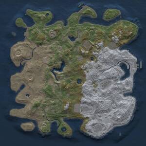 Thumbnail Rust Map: Procedural Map, Size: 4250, Seed: 438636787, 16 Monuments