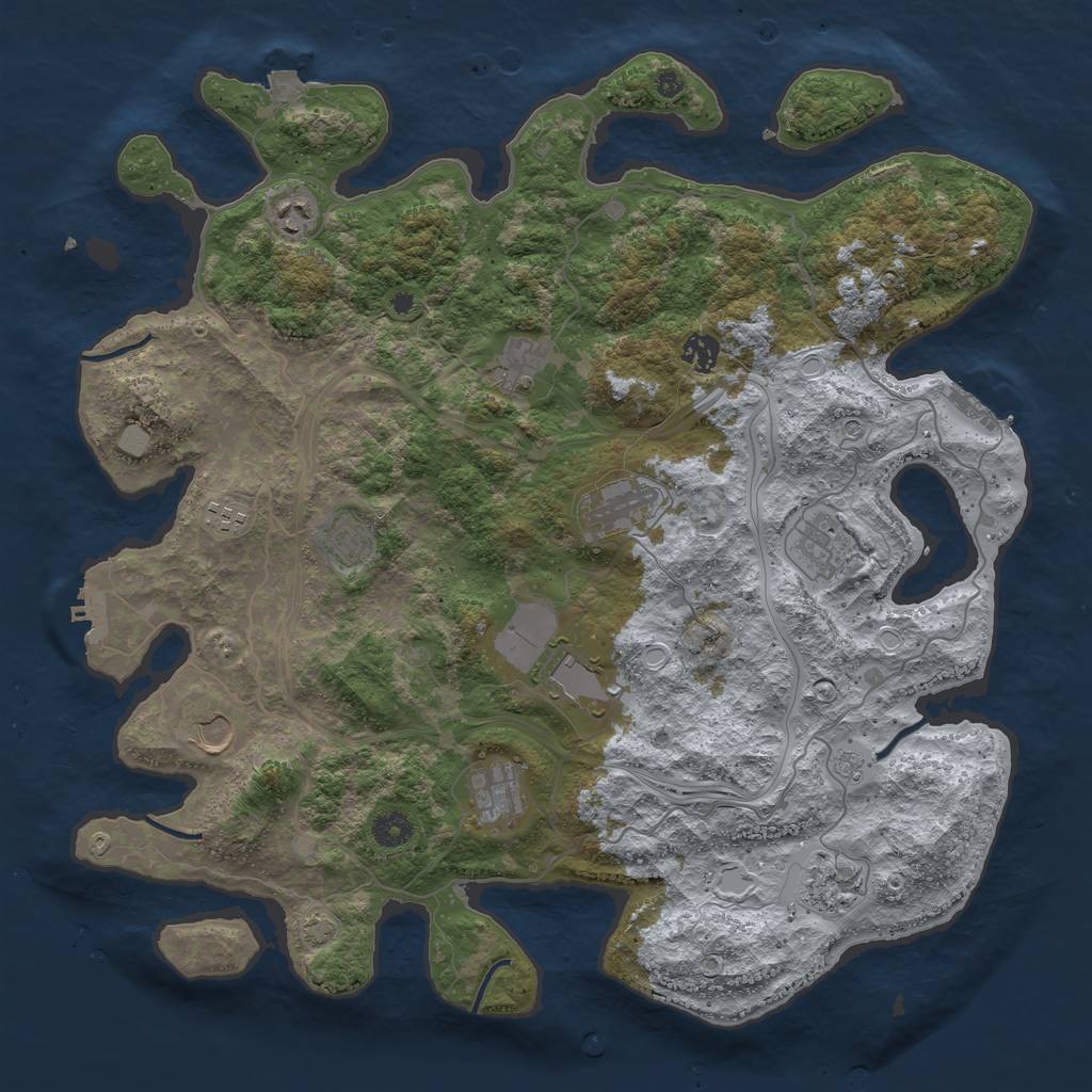 Rust Map: Procedural Map, Size: 4250, Seed: 438636787, 19 Monuments