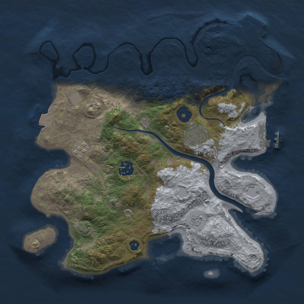 Rust Map: Procedural Map, Size: 3000, Seed: 1526924129, 8 Monuments