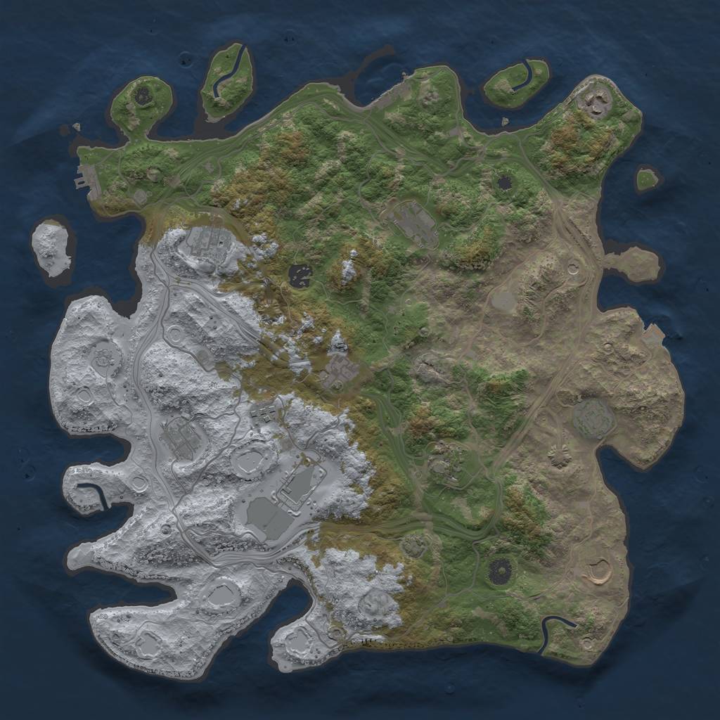 Rust Map: Procedural Map, Size: 4296, Seed: 1994815572, 19 Monuments