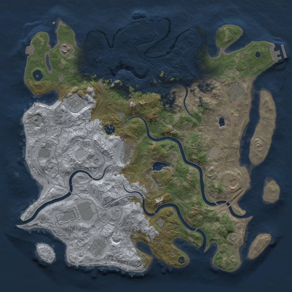 Rust Map: Procedural Map, Size: 4250, Seed: 406932776, 16 Monuments