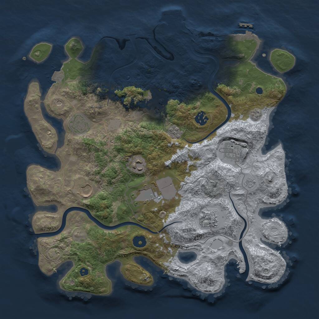 Rust Map: Procedural Map, Size: 3700, Seed: 911010410, 15 Monuments